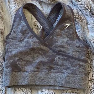 Gymshark camo sport bra, size medium